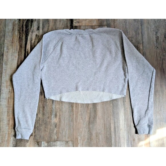 Alphalete Cropped Long Sleeve Crew Neck Sweatshirt Women's XS Heathered Gray - Picture 7 of 7